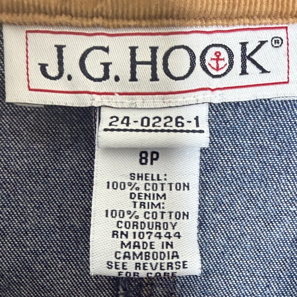 J.G. Hook Denim Jacket Petite 8P Cotton Corduroy Trim Fitted Western Style - Picture 6 of 13
